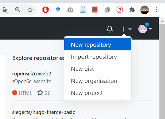 Create a Github repo